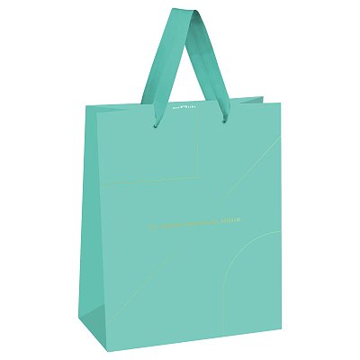Пакет подарочный 18×23×10см MESHU «Monocolor. Tiffany», отд. фольгой, матовая ламинация