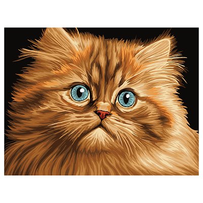 Картина по номерам на картоне ТРИ СОВЫ «Пушистый котенок», 30×40, с акриловыми красками и кистями