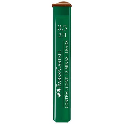 Грифели для механических карандашей Faber-Castell «Polymer», 12шт., 0.5мм, 2H