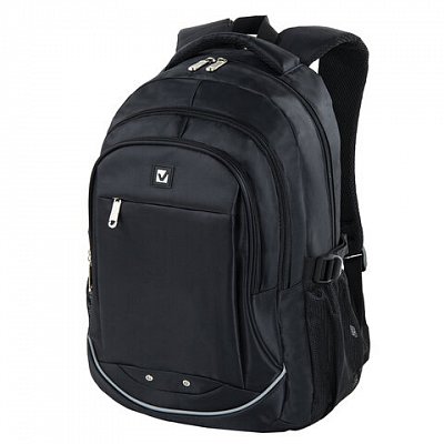 Рюкзак BRAUBERG универсальный, 3 отделения, черный, 46×31х18 см