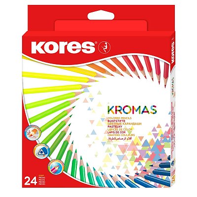 Карандаши цветные Kores Kromas 24 цвета трехгранные