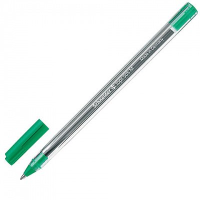 Ручка шариковая SCHNEIDER (Германия) «Tops 505 M», ЗЕЛЕНАЯ, корпус прозрачный, узел 1 мм, линия письма 0.5 мм