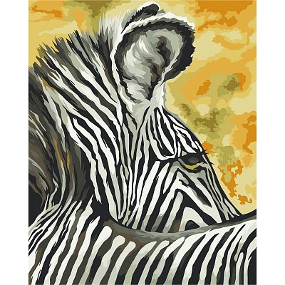 Картина по номерам на холсте ТРИ СОВЫ «Зебра», 40×50, с акриловыми красками и кистями