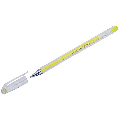 Ручка гелевая Crown «Hi-Jell Color» желтая, 0.7мм