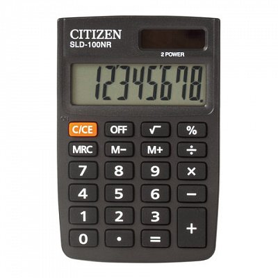 Калькулятор CITIZEN карманный SLD-100N, 8 разрядов, двойное питание, 90×60 мм, оригинальный