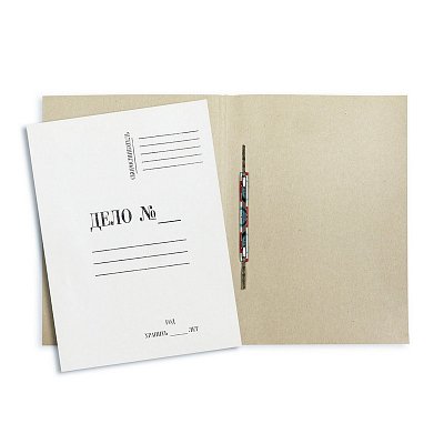 Папка-скоросшиватель Дело № картонная А4 до 200 листов белая (360 г/кв.м, 20 штук в упаковке)