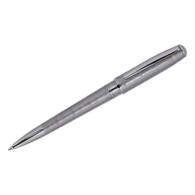 Ручка шариковая Delucci «Vetro» синяя, 1.0мм, корпус матовое серебро, поворотн., подарочная упаковка