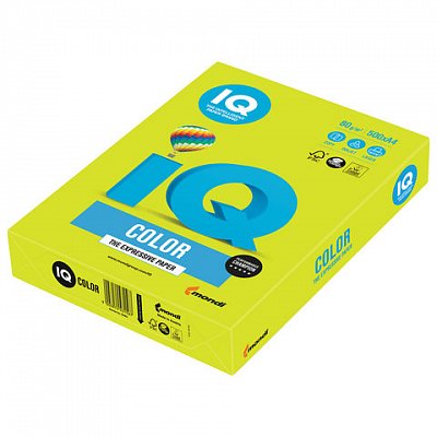 Бумага цветная IQ Color (А4, 80г/м², NEOGN-зеленый неон, 500 листов)
