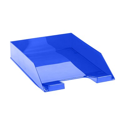 Лоток для бумаг горизонтальный СТАММ «Фаворит», тонированный синий