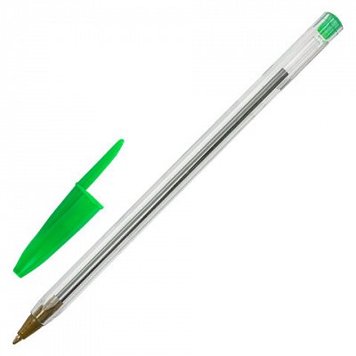 Ручка шариковая STAFF «Basic Budget BP-04»ЗЕЛЕНАЯлиния письма 0.5 ммс штрихкодом143871