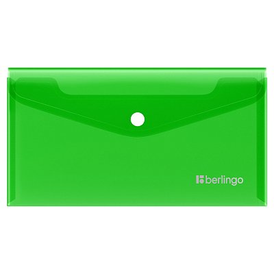 Папка-конверт на кнопке Berlingo «No Secret», С6, 200мкм, зеленая