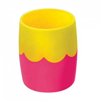 Подставка-органайзер СТАММ (стакан для ручек), розово-желтая, непрозрачная