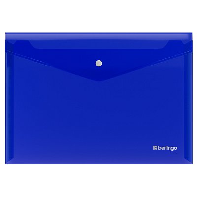 Папка-конверт на кнопке Berlingo «No Secret», А3, 200мкм, синяя