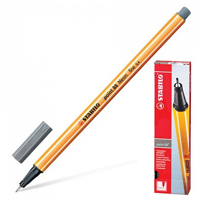 Ручка капиллярная STABILO «Point», толщина письма 0.4 мм, темно-серая