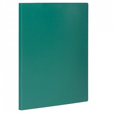 Папка с боковым металлическим прижимом STAFF, зеленая, до 100 листов, 0.5 мм, 229235