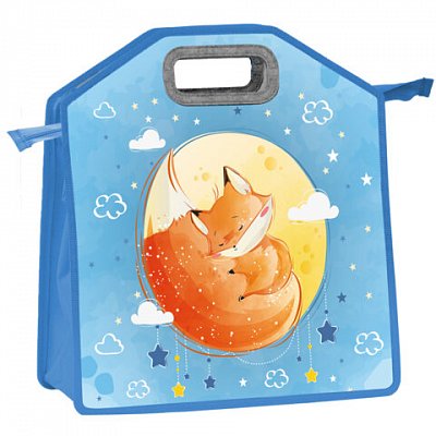 Папка-сумка ЮНЛАНДИЯ, 1 отделение, фетровые ручки, 34×30х11 см, «Moon fox»