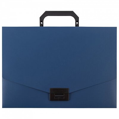 Портфель пластиковый STAFF А4 (320×225×36 мм), без отделений, синий, 229240