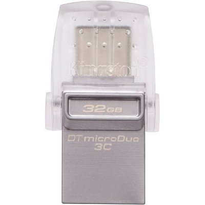 Флеш-память Kingston DT microDuo 3C 64GB USB 3.0/3.1 + Type-C серебристая