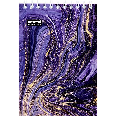 Блокнот Attache Selection Fluid A6 80 листов фиолетовый в клетку на спирали (101×145 мм)
