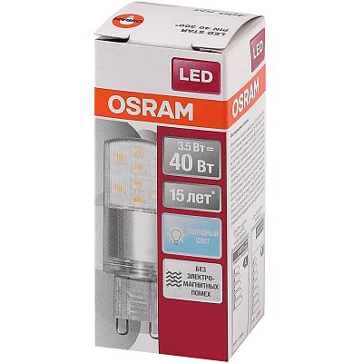 Лампа светодиодная OSRAM LEDSPIN40 CL 3.5W/840 230V G9 FS1