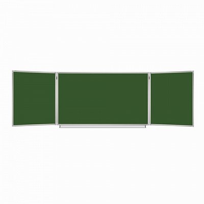 Доска для мела магнитная BRAUBERG, 100?150/300 см, 3-элементная, зеленая