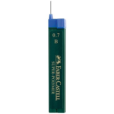 Грифели для механических карандашей Faber-Castell «Super-Polymer», 12шт., 0.7мм, B