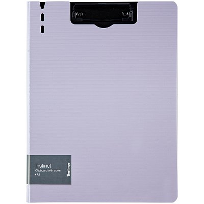 Папка-планшет с зажимом Berlingo «Instinct» A4, пластик (полифом), лаванда/черный