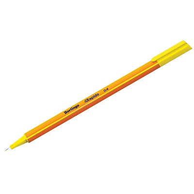 Ручка капиллярная Berlingo «Rapido» желтая, 0.4мм, трехгранная
