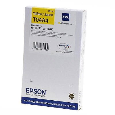 Картридж струйный Epson C13T04A440 желтый повышенной емкости оригинальный для WF-C8190/8690