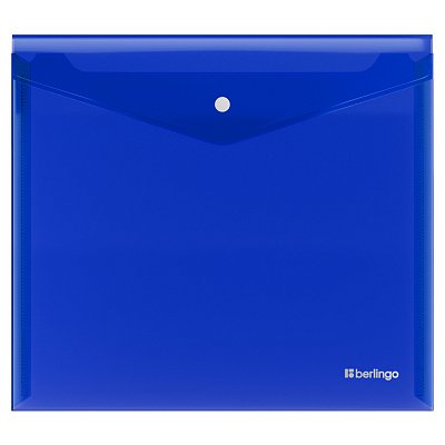 Папка-конверт на кнопке Berlingo «No Secret», А5+, 200мкм, синяя