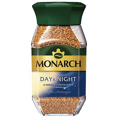 Кофе растворимый декофеинизированный Monarch Day&Night, 95гр ст/б
