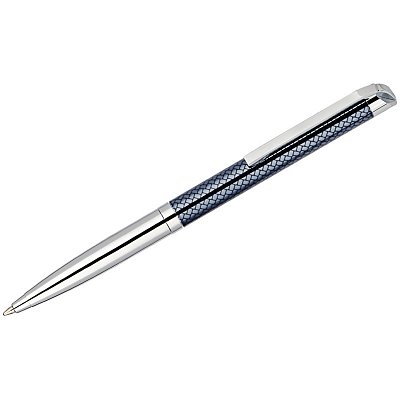 Ручка шариковая Delucci «Volare», синяя, 1.0мм, корпус серебро/серо-голубой, поворот., подар. уп. 