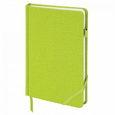 Ежедневник недатированный А5 (138×213 мм) BRAUBERG «Finest», 136 л., кожзам, резинка, зеленый