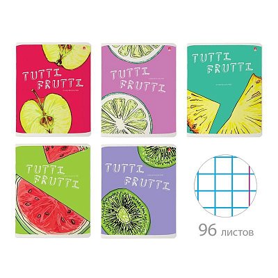 Тетрадь общая Альт Fresh&Fruity А5 96 листов в клетку на скрепке (обложка в ассортименте)