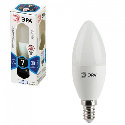 Лампа светодиодная ЭРА,7Вт, цок. E14.4000К, свеча, арт. B35-7w-840