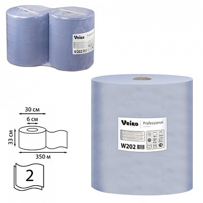 Протирочный материал в рулонах Veiro W202 двухслойный синий (2 рулона по 1000 листов)