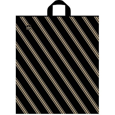 Пакет полиэтиленовый Золотая полоса с петлевой ручкой 44×40 см (50 штук в упаковке)