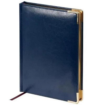 Ежедневник недатированный Attache Sidney Nebraska искусственная кожа А5+ 136 листов синий (золотистый обрез, 145×205 мм)