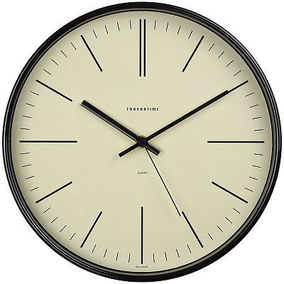 Часы настенные ход плавный, Troyka 77770742, круглые, 30×30×5, черная рамка