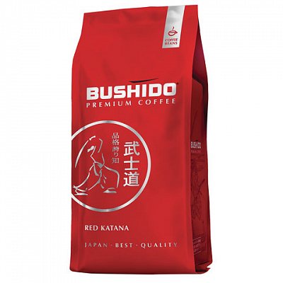 Кофе в зернах BUSHIDO «Red Katana», натуральный, 1000 г, 100% арабика, вакуумная упаковка