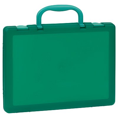 Портфель-кейс 1 отделение Стамм, A4, 275×375×57мм, на защелках, тонированный зеленый