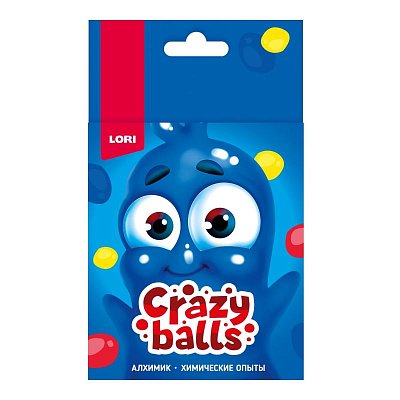 Набор химических опытов Crazy Balls Желтый, синий и красный шарики, Оп-101