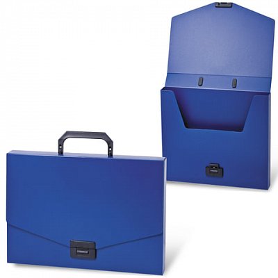 Портфель пластиковый BRAUBERG "Energy", А4, 256х330 мм, без отделений, синий