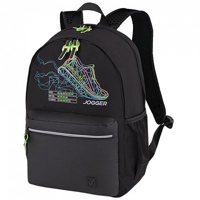 Рюкзак BRAUBERG FASHION CITY универсальный, «Virtual sneaker», черный, 46×31х15 см