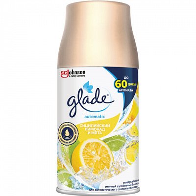 Сменный баллон для освежителя воздуха Glade Automatic «Сицилийский лимонад и мята», 269мл