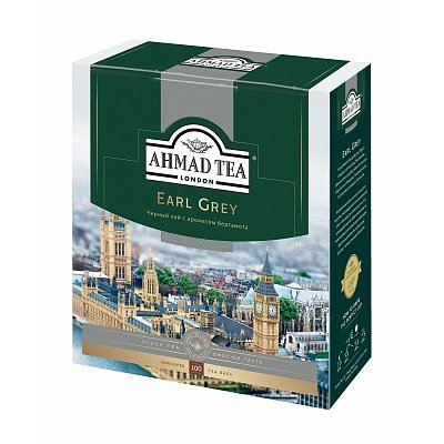 Чай Ahmad Earl grey (черный с бергамотом, 100пак/уп)