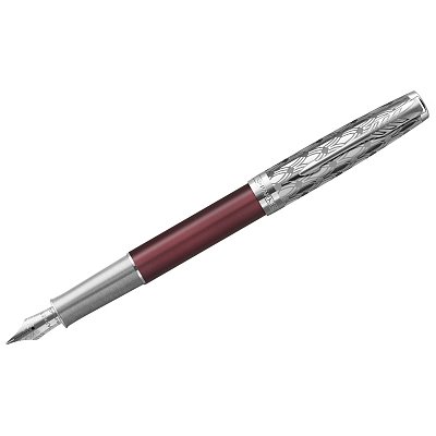 Ручка перьевая Parker «Sonnet Metal & Red Lacquer CT» черная, 0.8мм, подарочная упаковка