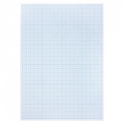 Бумага масштабно-координатная (миллиметровая), планшет А4, голубая, 20 листов, 80 г/м2, STAFF