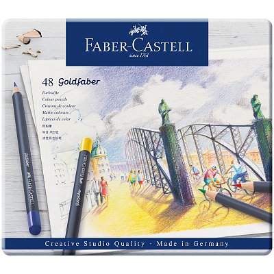 Карандаши цветные Faber-Castell Goldfaber 48 цветов круглые