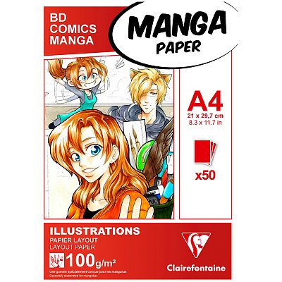 Скетчбук для маркеров 50л. А4, на склейке Clairefontaine «Manga Illustrations», 100 г/м2